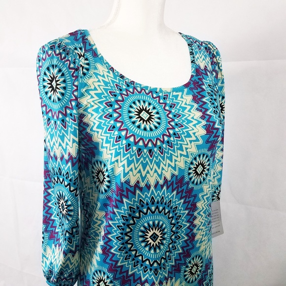 Felicity & Coco Nordstrom's Women's Turquoise Spiral Dress - Picture 4 of 8